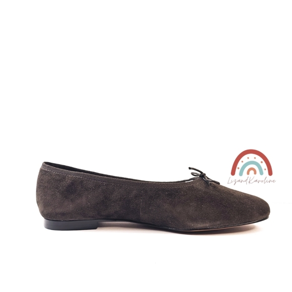 New! Madewell The April Ballet Flat in Dark Carob Leather Suede - Picture 6 of 16